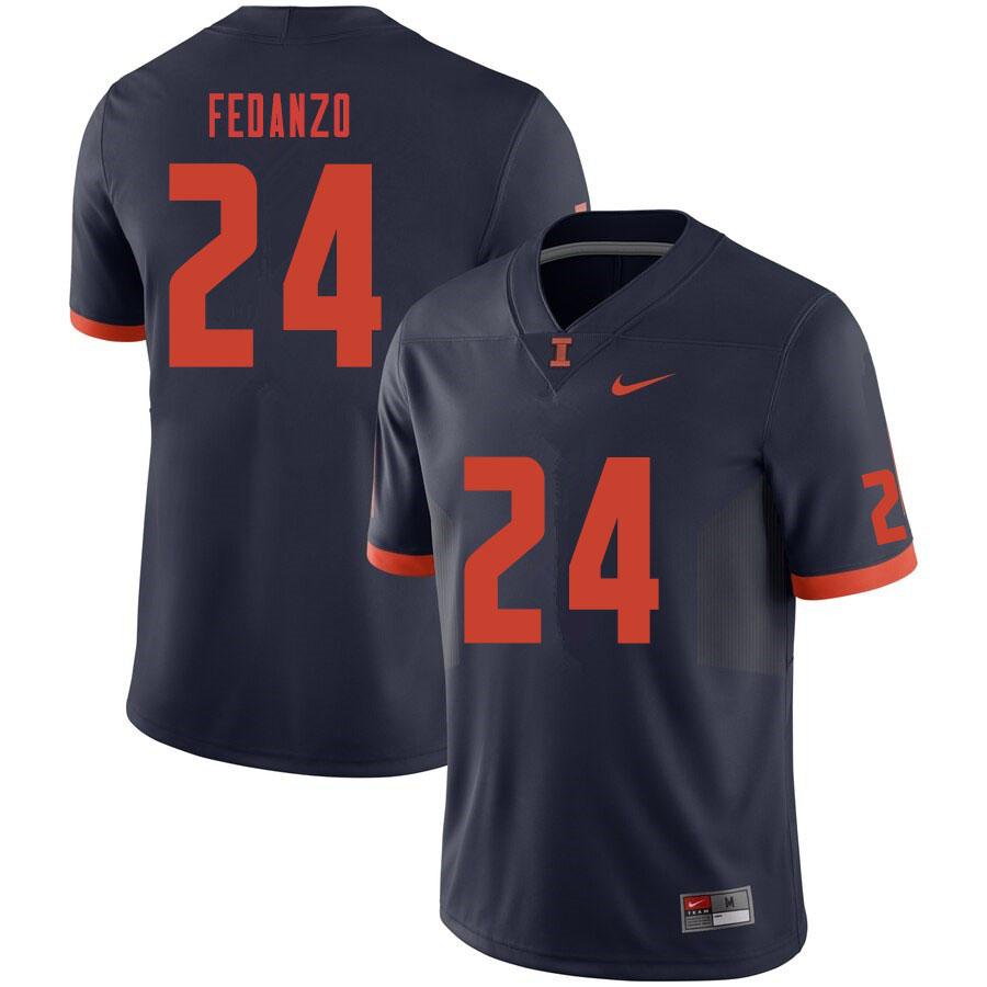 Men #24 Nick Fedanzo Illinois Fighting Illini College Football Jerseys Sale-Navy